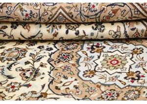 Tappeto Kashan Medaglione Floreale Avorio Beige 200x290 Cm