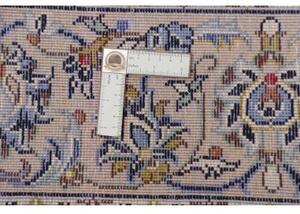 Tappeto Kashan Medaglione Floreale Avorio Blu 202x307 Cm