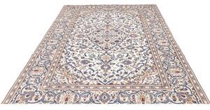 Tappeto Kashan Medaglione Floreale Avorio Blu 196x300 Cm