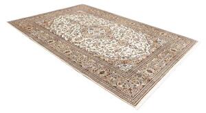 Tappeto Kashan Medaglione Floreale Avorio Beige 200x290 Cm