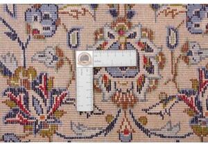Tappeto Kashan Medaglione Floreale Avorio Blu 197x310 Cm