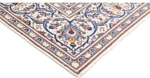 Tappeto Kashan Medaglione Floreale Avorio Blu 196x300 Cm
