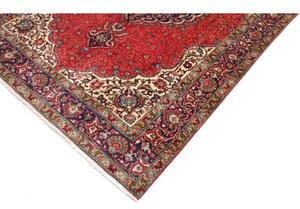 Tappeto Tabriz Medaglione Floreale Rosso Blu Scuro 200x293 Cm