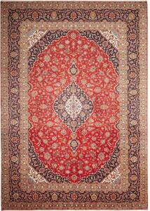 Tappeto Ardakan Medaglione Floreale Rosso Blu Scuro 243x342 Cm