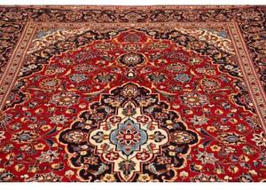 Tappeto Ardakan Medaglione Floreale Rosso Blu Scuro 200x312 Cm