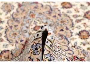 Tappeto Kashan Medaglione Floreale Avorio Blu 197x310 Cm