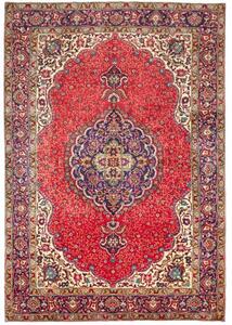 Tappeto Tabriz Medaglione Floreale Rosso Blu Scuro 200x293 Cm