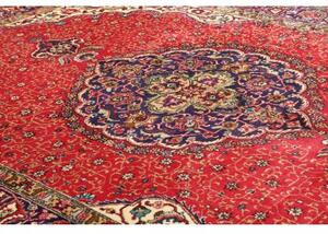 Tappeto Tabriz Medaglione Floreale Rosso Blu Scuro 200x293 Cm