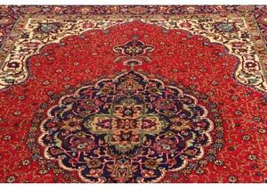 Tappeto Tabriz Medaglione Floreale Rosso Blu Scuro 200x293 Cm
