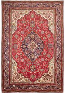 Tappeto Tabriz Medaglione Floreale Rosso Blu 202x300 Cm