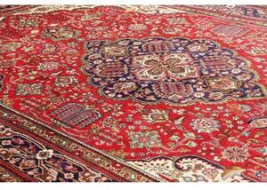 Tappeto Tabriz Medaglione Floreale Rosso Blu 202x300 Cm