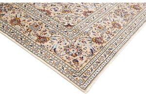 Tappeto Kashan Medaglione Floreale Avorio Blu 197x310 Cm