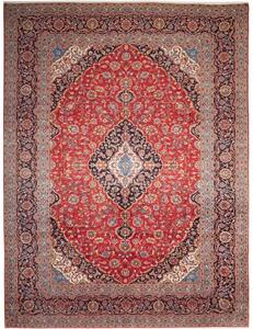 Tappeto Ardakan Medaglione Floreale Rosso Blu Scuro 293x407 Cm