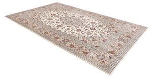 Tappeto Kashan Medaglione Floreale Avorio Blu 197x310 Cm