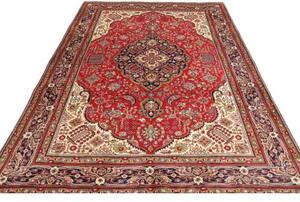 Tappeto Tabriz Medaglione Floreale Rosso Blu 202x300 Cm