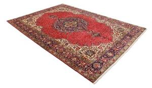 Tappeto Tabriz Medaglione Floreale Rosso Blu Scuro 200x293 Cm