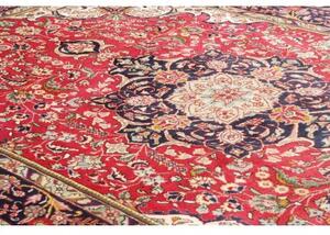 Tappeto Tabriz Medaglione Floreale Rosso Blu Scuro 198x310 Cm