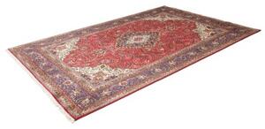 Tappeto Tabriz Medaglione Floreale Rosso Blu Scuro 194x297 Cm