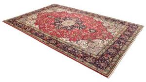 Tappeto Tabriz Medaglione Floreale Rosso Blu Scuro 198x310 Cm