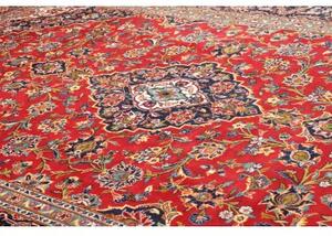 Tappeto Ardakan Medaglione Floreale Rosso Blu Scuro 245x372 Cm