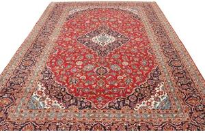 Tappeto Ardakan Medaglione Floreale Rosso Blu Scuro 250x356 Cm
