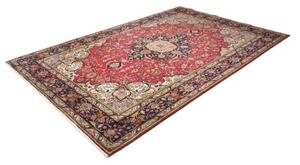 Tappeto Tabriz Medaglione Floreale Rosso Blu Scuro 198x310 Cm