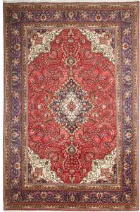 Tappeto Tabriz Medaglione Floreale Rosso Blu Scuro 194x297 Cm