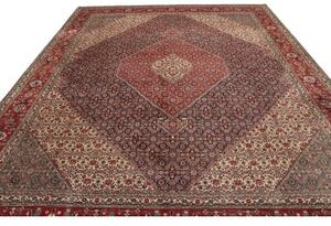 Tappeto Tabriz 40 Raj Medaglione Rosso Blu 308x397 Cm