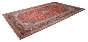 Tappeto Ardakan Medaglione Floreale Rosso Blu Scuro 245x372 Cm