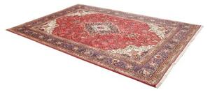 Tappeto Tabriz Medaglione Floreale Rosso Blu Scuro 194x297 Cm