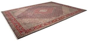 Tappeto Tabriz 40 Raj Medaglione Rosso Blu 308x397 Cm