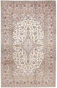 Tappeto Kashan Medaglione Floreale Avorio Blu Cobalto 204x322 Cm