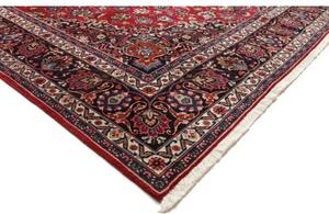 Tappeto Mashad Medaglione Floreale Rosso Blu Scuro 290x392 Cm