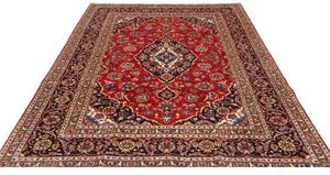 Tappeto Ardakan Medaglione Floreale Rosso Blu Scuro 200x285 Cm