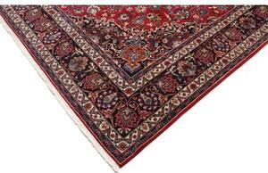 Tappeto Mashad Medaglione Floreale Rosso Blu Scuro 290x392 Cm