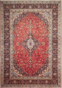 Tappeto Ardakan Medaglione Floreale Rosso Blu Scuro 250x356 Cm