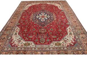 Tappeto Tabriz Stilizzato Rosso Blu 252x350 Cm