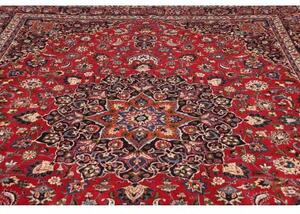 Tappeto Mashad Medaglione Floreale Rosso Blu Scuro 290x392 Cm