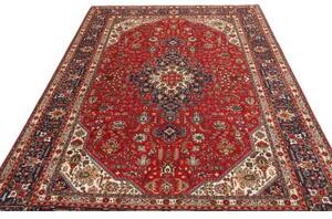 Tappeto Tabriz Stilizzato Rosso Blu Scuro 200x297 Cm