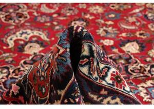 Tappeto Mashad Medaglione Floreale Rosso Blu Scuro 290x392 Cm