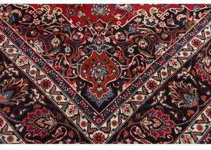 Tappeto Mashad Medaglione Floreale Rosso Blu Scuro 290x392 Cm