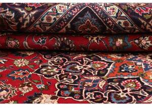 Tappeto Mashad Medaglione Floreale Rosso Blu Scuro 290x392 Cm