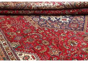 Tappeto Tabriz Stilizzato Rosso Blu 252x350 Cm