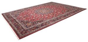 Tappeto Mashad Medaglione Floreale Rosso Blu Scuro 290x392 Cm