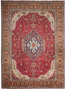 Tappeto Tabriz Stilizzato Rosso Blu 252x350 Cm