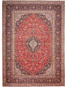 Tappeto Ardakan Medaglione Floreale Rosso Blu Scuro 252x348 Cm