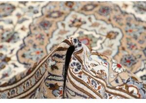 Tappeto Kashan Medaglione Floreale Avorio Blu 202x295 Cm