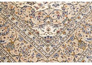 Tappeto Kashan Medaglione Floreale Avorio Blu 237x345 Cm