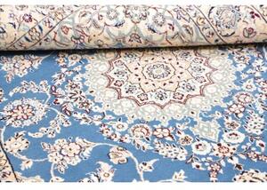 Tappeto Nain 9la Medaglione Floreale Blu Avorio 132x205 Cm