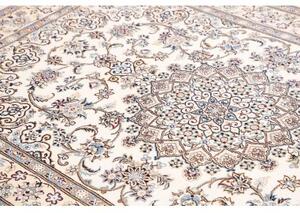 Tappeto Nain 9la Medaglione Floreale Avorio Blu Polvere 145x222 Cm